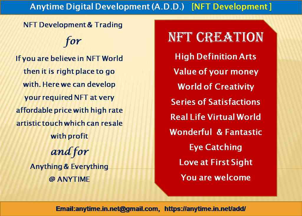 Anytime Digital Development (A.D.D.): NFT Development
