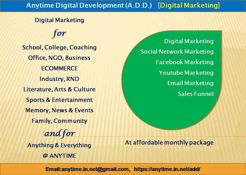 Anytime Digital Development (A.D.D.): Digital Marketing