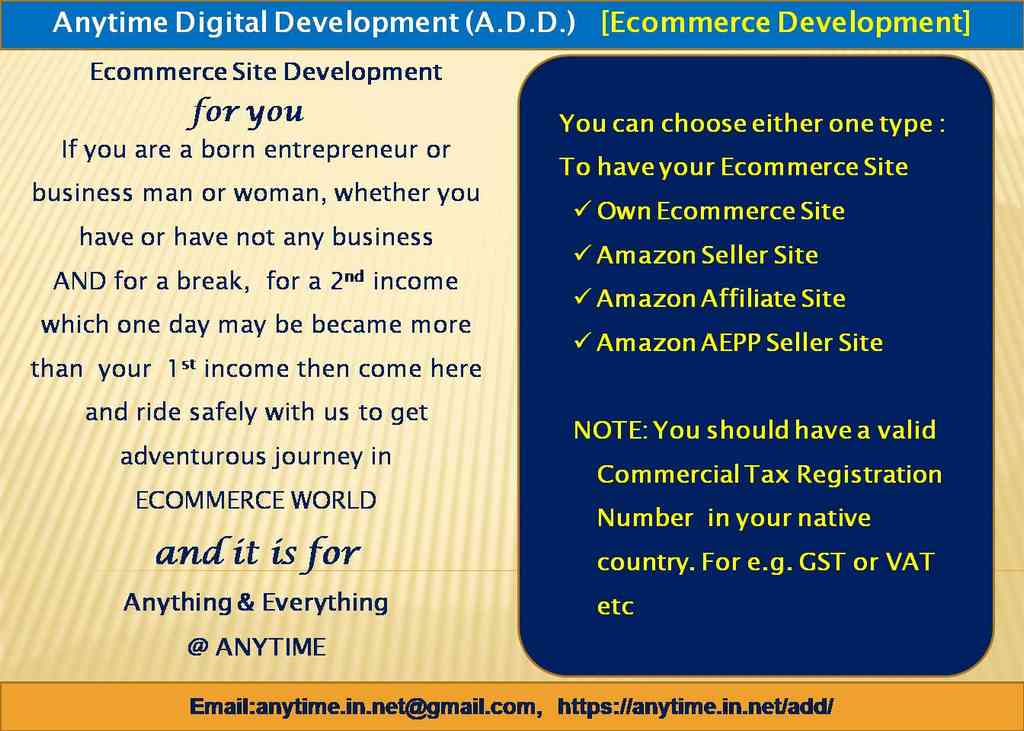 Anytime Digital Development (A.D.D.): Ecommerce Development